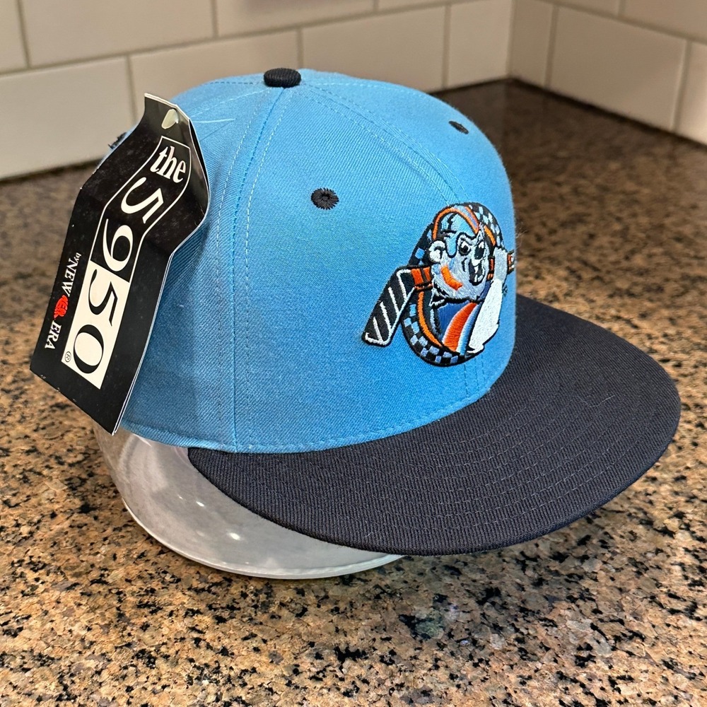 Charlotte Checkers New Era 5950 Fitted Hat Vintage ECHL Hockey 7 1/8 NWT